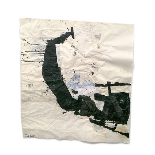 Sati Zech Krone mit Haken, 2002, mixed media, paper. 130x130 cm / 51x51 inch